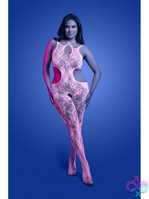 Equilibrium Glow-In-The-Dark Crotchless Bodystocking – Queen Size White - Image 2
