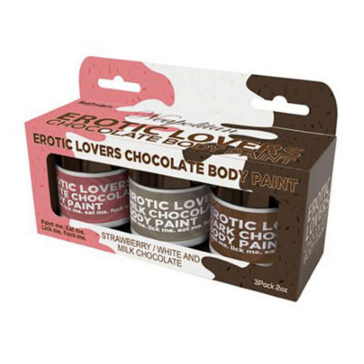 Erotic Lovers Chocolate Body Paint Neapolitan 3-Pack by Hott Products — white chocolate, milk chocolate, and strawberry flavors