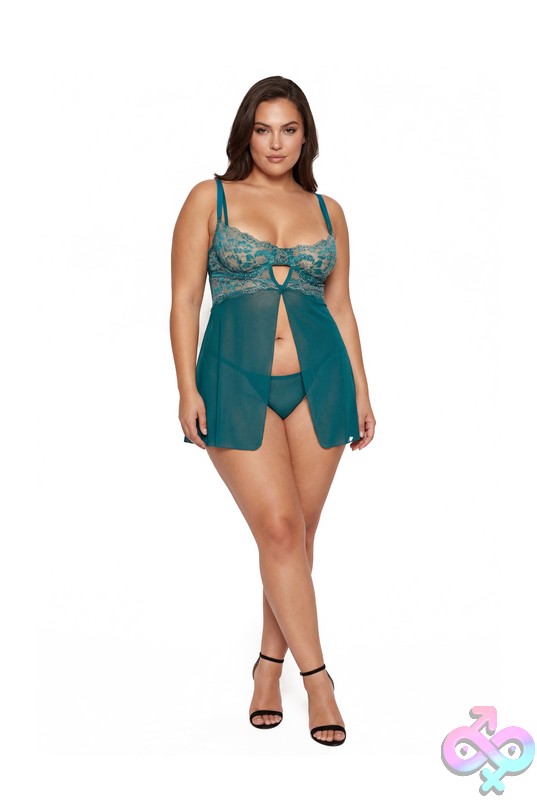 Discreet-Toys-Escante-Queen-Lurex-Baby-Doll-Emerald-Gold-Fs-Es-44547X Queen Lurex Baby Doll By Escante β Flirty Lingerie Babydoll For Her Pleasure