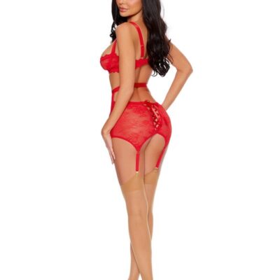 Discreet Toys Escante Scarlet 3pc Lace Up Set Red ES 75211 2