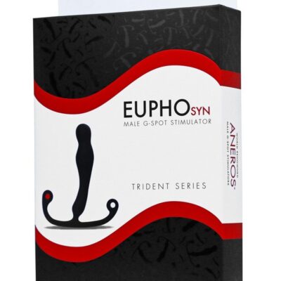 Aneros Eupho Syn Trident black silicone prostate massager with Trident arms and velvet-touch finish by Aneros