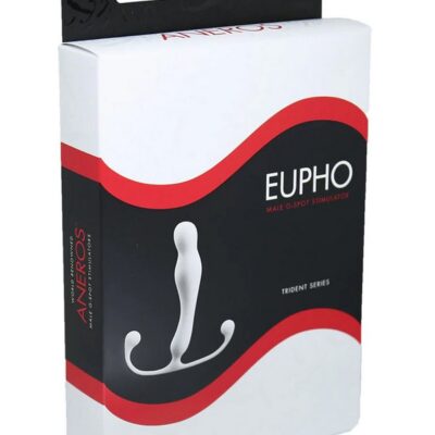Slim white silicone Eupho Trident prostate massager by Aneros