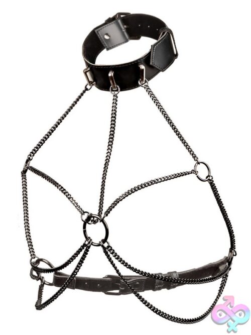 Euphoria Collection Multi Chain Collar Harness – Black - Image 2