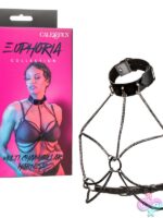 Black multi-chain collar harness with vegan leather and velvet interior by California Exotic Novelties