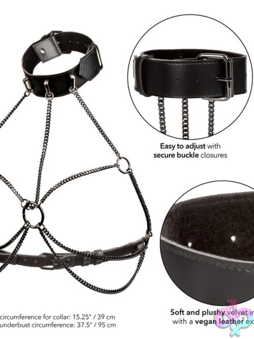 Euphoria Collection Multi Chain Collar Harness – Black - Image 3