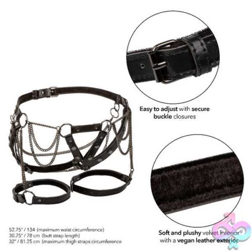 Euphoria Collection Plus Size Thigh Harness With Chains - Black - Image 3
