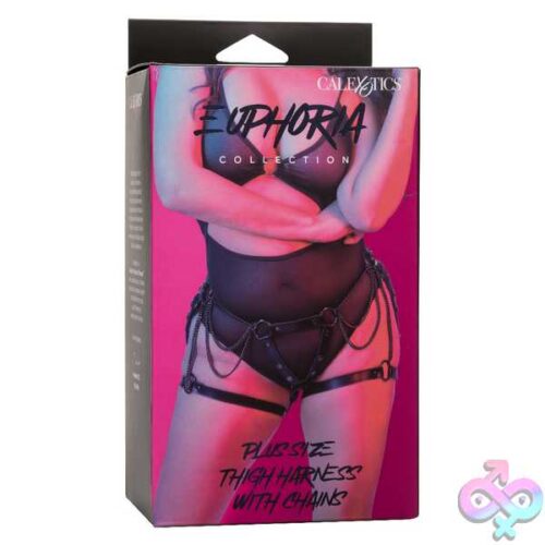 Euphoria Collection Plus Size Thigh Harness With Chains - Black - Image 5