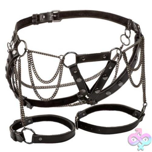 Euphoria Collection Plus Size Thigh Harness With Chains - Black - Image 6