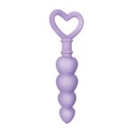Sweet Treat heart-shaped silicone anal beads in purple by Evolved Novelties