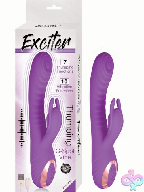 Exciter Thumping G Spot Rabbit Vibe In Green And Purple Silicone