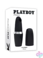 Sleek black clitoral suction toy with freestanding base by Playboy Pleasure