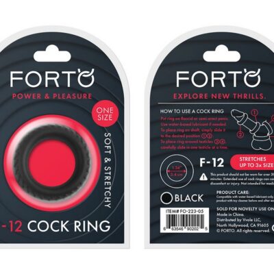 35mm one-size black liquid silicone cock ring by Forto
