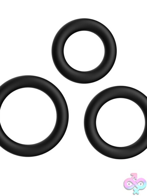 Trio Cockring Set – Black Silicone 3-Ring Set - Image 2