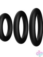 Trio Cockring Set – Black Silicone 3-Ring Set - Image 3