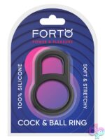 Lock-shaped black silicone cock and ball ring by Forto