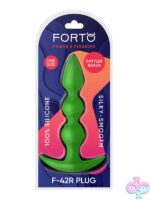 Forto F-42R Rattler Spiral Beads anal plug in black and green silicone