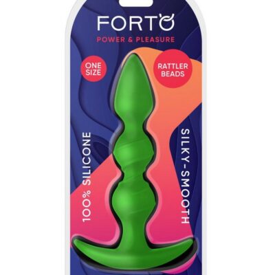 Forto F-42R Rattler Spiral Beads anal plug in black and green silicone