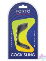 Textured black silicone bridge cocksling by Forto