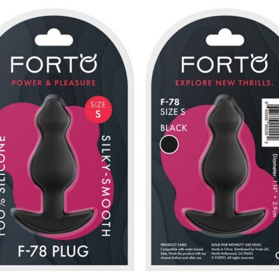 Tapered small black silicone anal plug by Forto