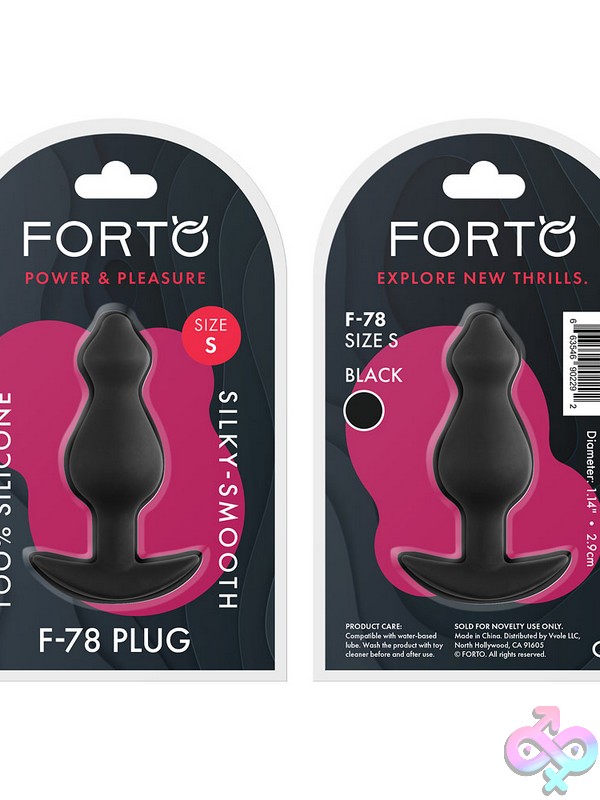 Discreet-Toys-F-78-Pointee-100%-Silicone-Plug-Small-Black-Nu-Fo-230-05S Tapered Small Black Silicone Anal Plug By Forto