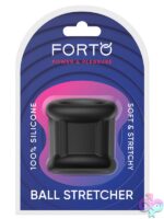 Tubular ball stretcher in black soft silicone by Forto