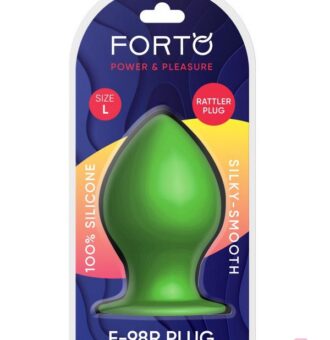 Large Tapered Green Silicone Rattling Anal Plug By Forto