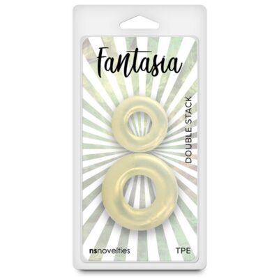 Fantasia Double Stack flexible amber shimmer cock ring by Ns Novelties