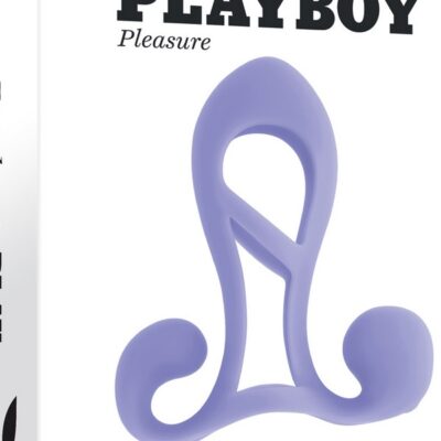 Purple wearable vibrating extension cage with dual motors and textured tickler by Playboy Pleasure
