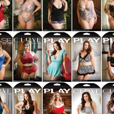 20-piece plus size lingerie and costume grab bag in black lace mesh and satin by Fantasy Lingerie