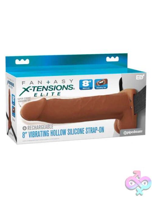Fantasy X-Tensions Elite 8&Quot; Vibrating Hollow Silicone Strap-On - Image 7