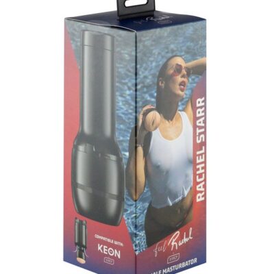 Black silicone realistic stroker sleeve by Kiiroo designed for Keon app-controlled device