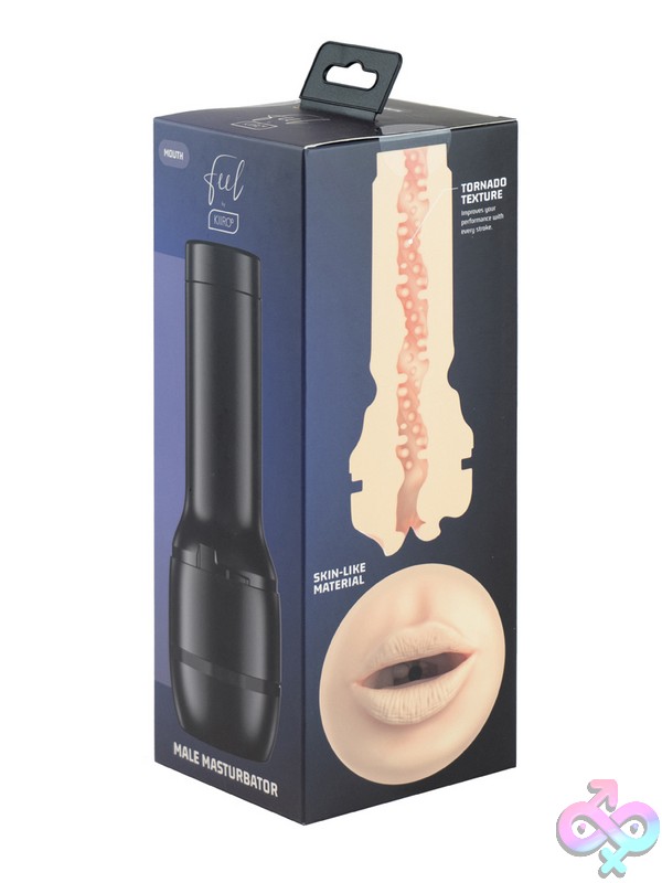 Discreet-Toys-Feel-Stroker-By-Kiiroo-Generic-Mouth-Nu-Ko21020-A Black Mouth Stroker Sleeve By Kiiroo Shown Against A Clean Neutral Background