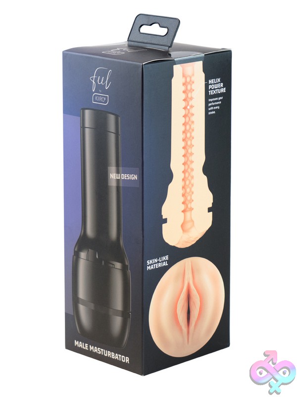 Discreet-Toys-Feel-Stroker-By-Kiiroo-Generic-Pale-V2-Nu-Ko21016-A Realistic Textured Black Silicone Stroker Sleeve By Kiiroo
