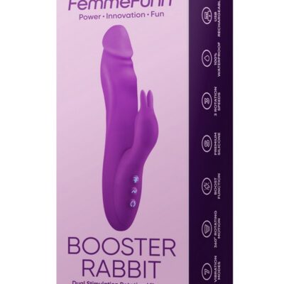 Femme Funn Booster Rabbit dual-motor silicone vibrator in purple by Femmefunn