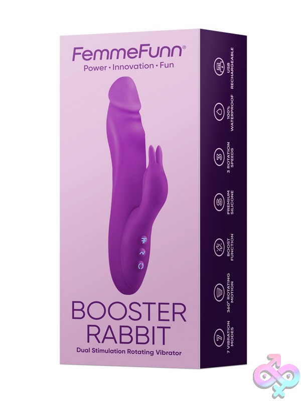 Discreet-Toys-Femme-Funn-Booster-Rabbit-Purple-Nu-Ff-1010-02 Femme Funn Booster Rabbit Dual-Motor Silicone Vibrator In Purple By Femmefunn