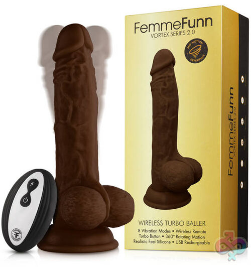 Femme Funn Sex Toys - Wireless Turbo Baller 2.0 - Brown