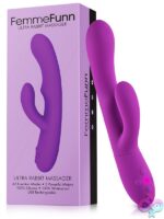 Femmefunn Ultra Rabbit contoured G-spot vibrator in purple medical-grade silicone by Femmefunn