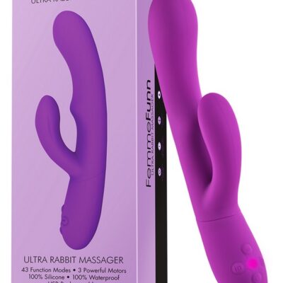 Femmefunn Ultra Rabbit contoured G-spot vibrator in purple medical-grade silicone by Femmefunn