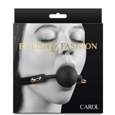 Adjustable black ball gag with nickel-free buckle hardware by Ns Novelties