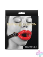 Adjustable red PU ball gag with nickel-free buckle hardware by Ns Novelties