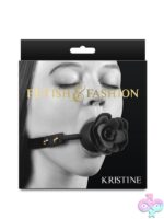 Adjustable black PU ball gag with nickel-free buckle hardware by Ns Novelties