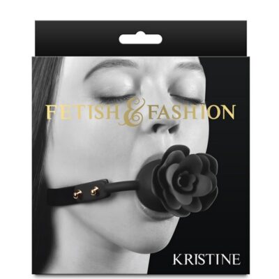 Adjustable black PU ball gag with nickel-free buckle hardware by Ns Novelties