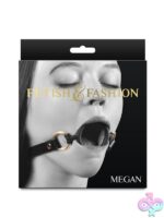 Fetish & Fashion Megan adjustable ball gag in black with nickel-free metal hardware by Ns Novelties