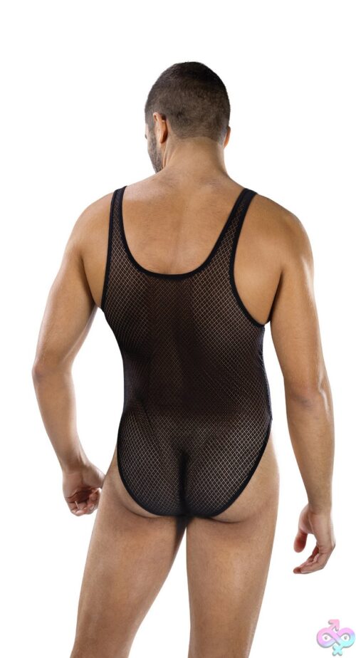 Fierce Deep V Mesh Bodysuit - Os - Black - Image 3