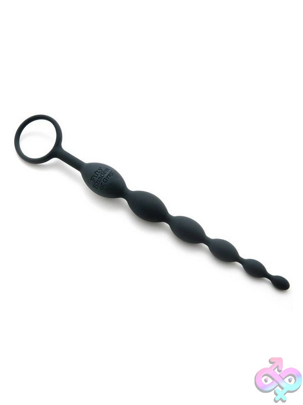 Discreet-Toys-Fifty-Shades-Of-Grey-Pleasure-Intensified-Anal-Beads-Nu-Fs-40173 Graduated Black Silicone Anal Beads With Handle Loop By Fifty Shades Of Grey