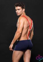 Fireman Bottom With Suspenders 2 Pc - Large/xlarge - Navy Blue/red - Image 2