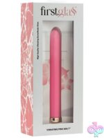 First Glass Vibe Mia 7-inch light pink borosilicate glass vibrating dildo by First Glass