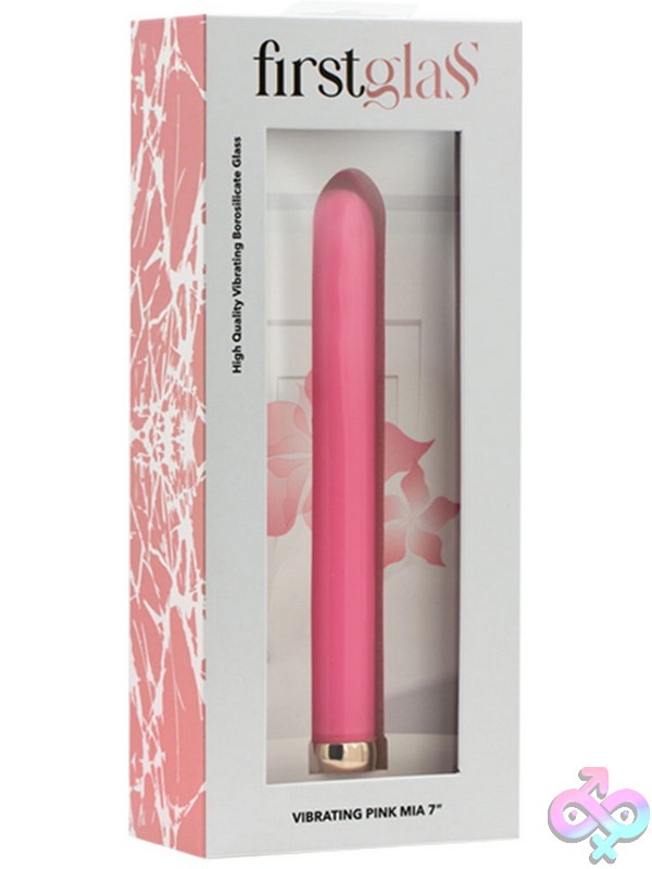 Discreet-Toys-First-Glass-Vibe-Mia-7-Light-Pink-Nu-First011976 First Glass Vibe Mia 7-Inch Light Pink Borosilicate Glass Vibrating Dildo By First Glass
