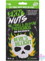 Fkn Nuts Dill Pickle and Jalapeno Pistachios 3 oz 10-pack display in green packaging by Doc Johnson