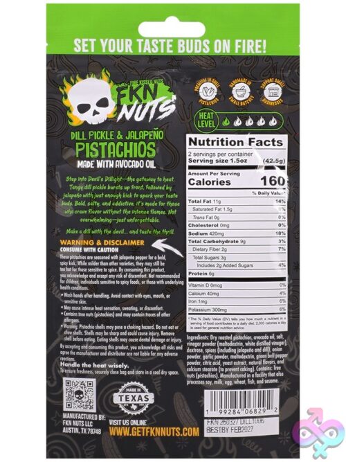 Fkn Nuts Dill Pickle &Amp; Jalapeno Pistachios 3 Oz. 10Pk Display - Image 3